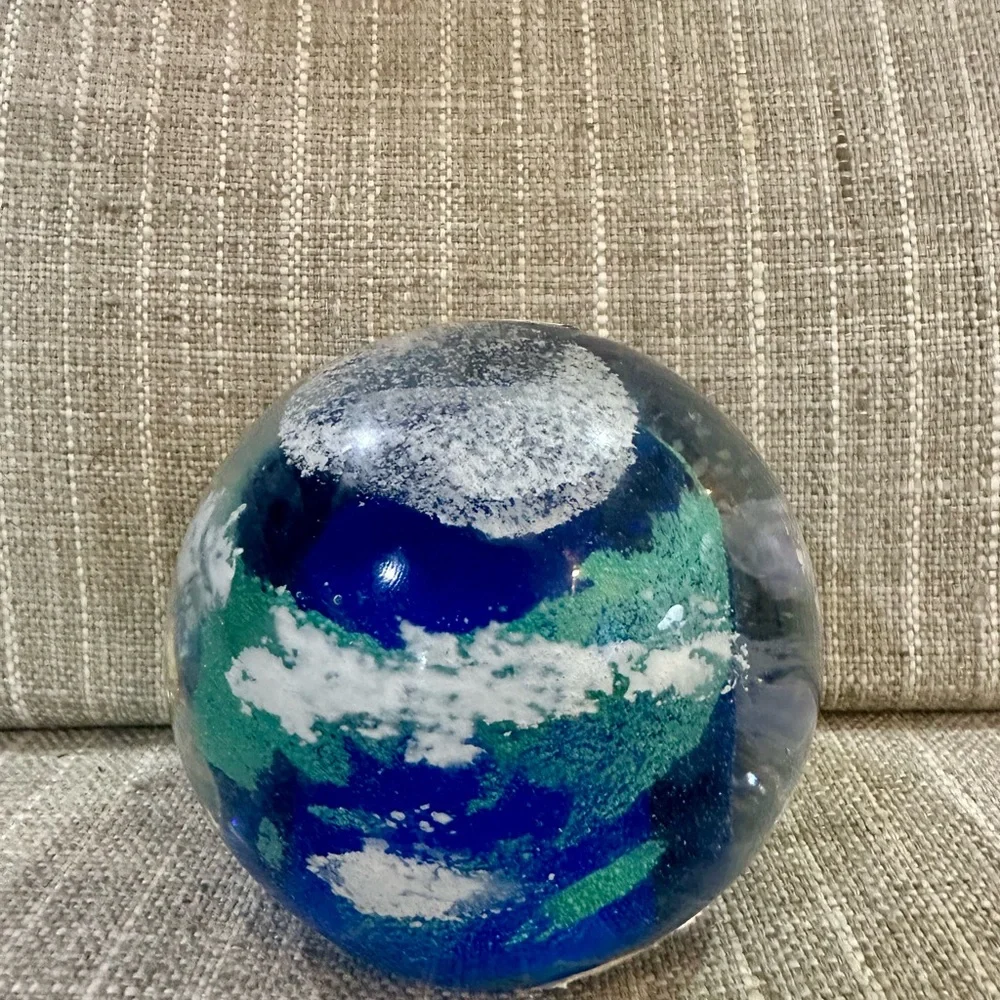 Dynasty Gallery  Blue and Green Art Glass Paperweight - Picture 5 of 5